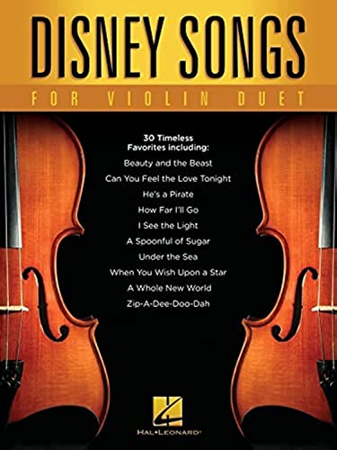 Disney Songs For Violin Duet -For 2 Violins- (Book): Songbook für Violine