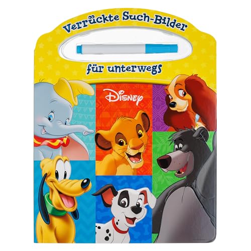 Disney - Verrückte Such-Bilder für unterwegs - Wimmelbuch - Pappbilderbuch mit Stift und abwischbaren Seiten ab 3 Jahren von Phoenix International