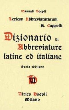 Dizionario di Abbreviature latine ed italiane von Hoepli