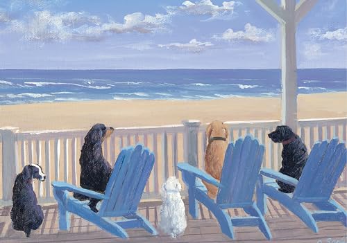 Dogs on Deck Chairs Notecards