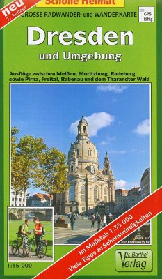Große Radwander- und Wanderkarte Dresden und Umgebung von Barthel