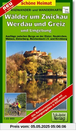 Doktor Barthel Wander- und Radwanderkarten, Wander- und Radwanderkarte Wälder um Zwickau und Greiz und Umgebung