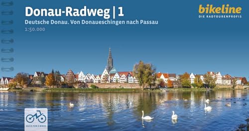 Donauradweg / Donau-Radweg 1: Deutsche Donau. Von Donaueschingen nach Passau, 1:50.000, 600 km, GPS-Tracks Download, LiveUpdate