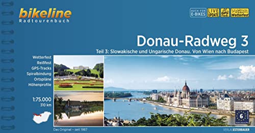 Donauradweg / Donau-Radweg Teil 3: Slowakische und Ungarische Donau. Von Wien nach Budapest. 1:75.000, 335 km von Esterbauer GmbH