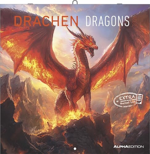 Drachen 2026 - Broschürenkalender 30x30 cm (30x60 geöffnet) - Kalender mit Platz für Notizen - Dragons - Bildkalender - Planer von ALPHA EDITION