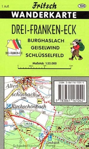 Drei-Franken-Eck: Burghaslach, Geiselwind, Schlüsselfeld: Burghaslach, Geiselwind, Schlüsselfeld. Wanderkarte (Fritsch Wanderkarten 1:35000)