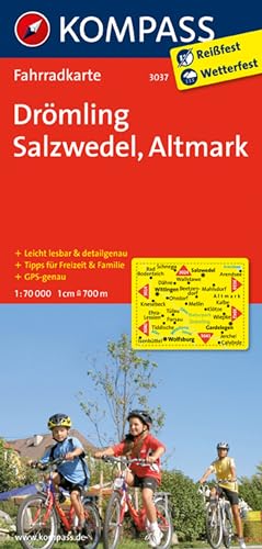 KOMPASS Fahrradkarte 3037 Drömling - Salzwedel - Altmark 1:70.000: reiß- und wetterfest von Kompass