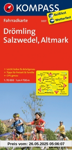 Drömling - Salzwedel - Altmark: Fahrradkarte. GPS-genau. 1:70000