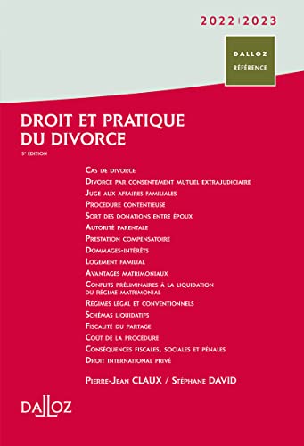 Droit et pratique du divorce 2022/2023. 5e éd. von DALLOZ