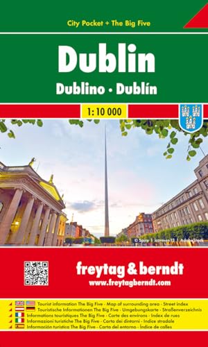 Dublin, Stadtplan 1:10 000, City Pocket + The Big Five: Stadskaart 1:10 000 (freytag & berndt Stadtpläne)