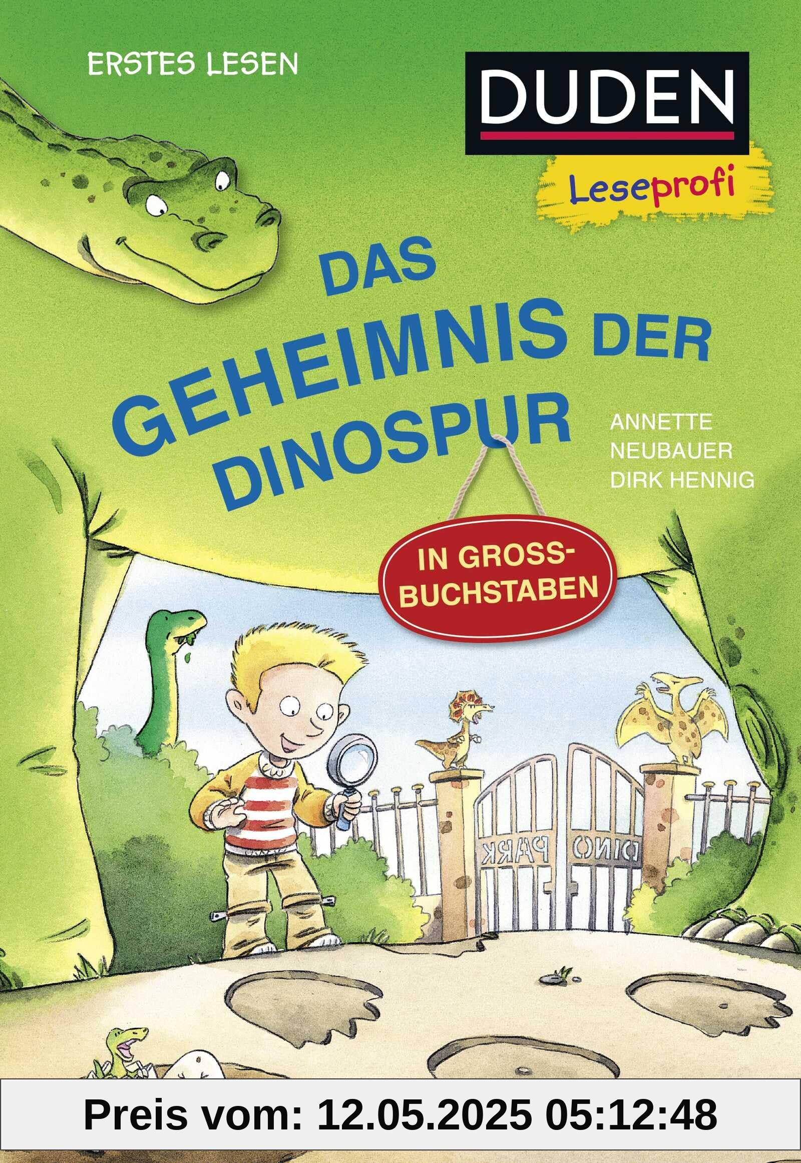 Duden Leseprofi – GROSSBUCHSTABEN: DAS GEHEIMNIS DER DINOSPUR, Erstes Lesen: Kinderbuch für Erstleser und Leseanfänger ab 5 Jahren Duden Leseprofi – GROSSBUCHSTABEN: DAS GEHEIMNIS DER DINOSPUR, Erstes Lesen: Kinderbuch für Erstleser und Leseanfänger ab 5 Jahren