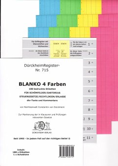 DürckheimRegister® BLANKO-FARBE Beschreibbar für Gesetzestexte mit Stichworten von Dürckheim