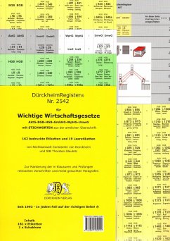 DürckheimRegister® WICHTIGE WIRTSCHAFTSGESETZE (BGB, HGB, GmbHG, AktG, UmwG) MIT Stichworten von Dürckheim