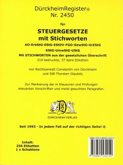 DürckheimRegister® STEUERGESETZE mit Stichworten (2023) von Dürckheim