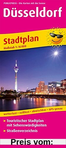 Düsseldorf Stadtplan: Touristischer Stadtplan mit Sehenswürdigkeiten und Straßenverzeichnis. 1:16000 (Stadtplan / SP)
