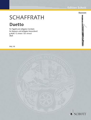 Duetto g-Moll: Fagott und obligates Cembalo. (Edition Schott) von Schott Music Distribution