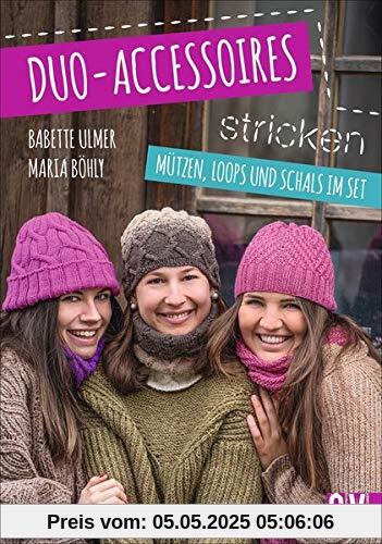 Duo-Accessoires stricken: Mützen, Loops und Schals im Set