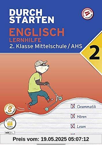 Durchstarten - Englisch Mittelschule/AHS: 2. Klasse - Lernhilfe: Übungsbuch mit Lösungen und Audio-CD. App-Inhalte für mobiles Üben