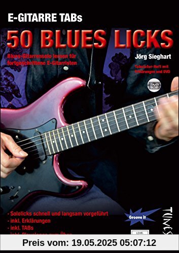 E-Gitarre TABs: 50 Blues Licks Buch und DVD
