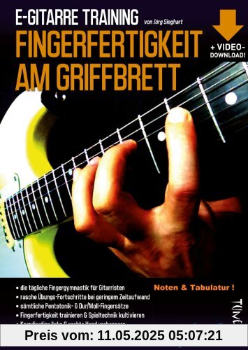 E-Gitarre Training - Fingerfertigkeit am Griffbrett (Noten & Tabulatur) finger-fitness for guitar - Fingergymnastik - warm up (+Video-Download!)