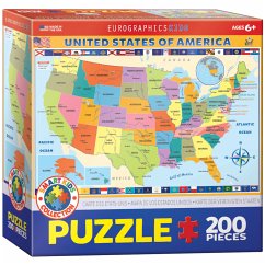 Eurographics 6200-0651 - Karte der Vereinigten Staaten, Puzzle, 200 Teile von Eurographics