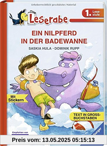 EIN NILPFERD IN DER BADEWANNE: In Großbuchstaben (Leserabe - 1. Lesestufe)