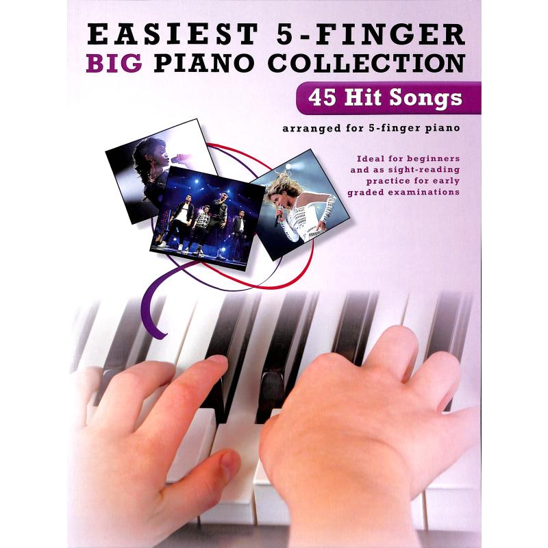 Easiest 5 finger big piano collection | 45 hit songs