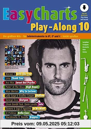 Easy Charts Play-Along: Die größten Hits spielerisch leicht gesetzt. Band 10. C/Eb/Bb-Instrument. Ausgabe mit Online-Audiodatei. (Music Factory)