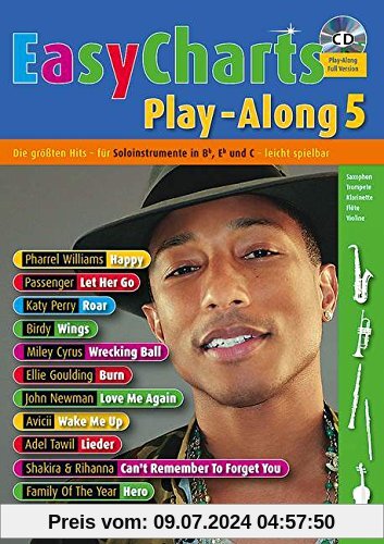 Easy Charts Play-Along: Die größten Hits spielerisch leicht gesetzt. Band 5. C/Eb/Bb-Instrument. Spielbuch mit CD. (Music Factory)
