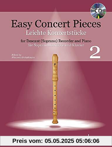 Easy Concert Pieces: 24 Pieces from 5 Centuries. Band 2. Sopran-Blockflöte und Klavier. Ausgabe mit CD.