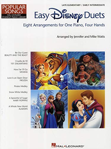 Easy Disney Duets: Eight Arrangements -For One Piano, Four Hands- (Book): Noten, Sammelband für Klavier (Hal Leonard Student Library: Popular Songs): Late Elementary/Early Intermediate Level