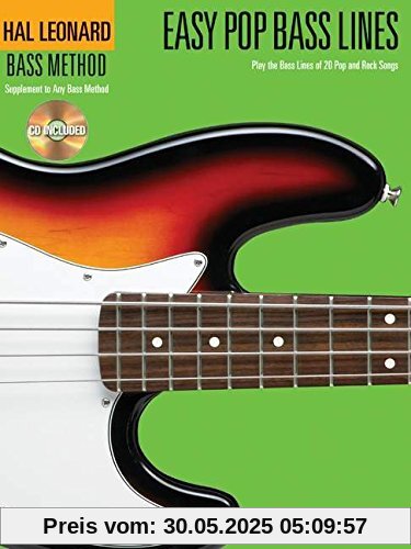 Easy Pop Bass Lines: Noten, CD, Sammelband für Bass-Gitarre Easy Pop Bass Lines: Noten, CD, Sammelband für Bass-Gitarre