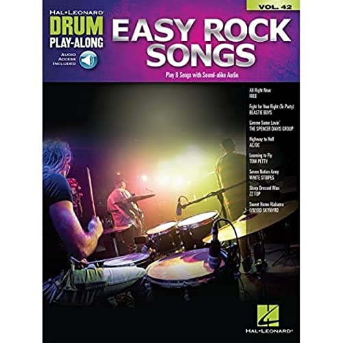 Drum Play-Along Volume 42: Easy Rock Songs (Book/Online Audio): With Downloadable Audio (Drum Play-along, 42)