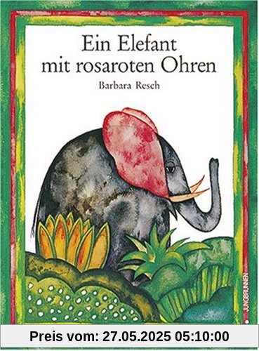 Ein Elefant mit rosaroten Ohren