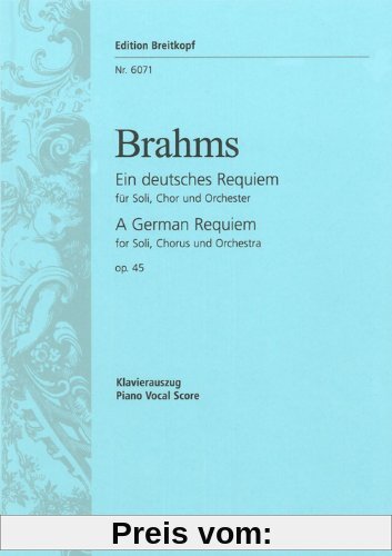 Ein deutsches Requiem op. 45 - Breitkopf Urtext - Klavierauszug (EB 6071)