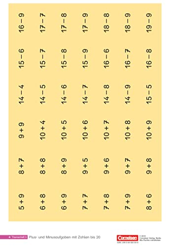 Einstern - Mathematik - Kartonbeilagen zu allen Ausgaben - Band 1: Minusaufgaben bis 20 - Kartonbeilagen - 10 Stück im Beutel (Einstern, Kartonbeilagen zu allen Ausgaben, Band 1) Einstern - Mathematik - Kartonbeilagen zu allen Ausgaben - Band 1: Minusaufgaben bis 20 - Kartonbeilagen - 10 Stück im Beutel (Einstern, Kartonbeilagen zu allen Ausgaben, Band 1)