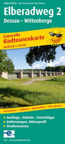 Elberadweg 2, Dessau - Wittenberge: Leporello Radtourenkarte mit Ausflugszielen, Einkehr- & Freizeittipps, wetterfest, reissfest, abwischbar, GPS-genau. 1:50000 (Leporello Radtourenkarte: LEP-RK)
