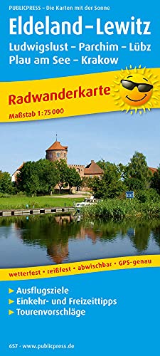 Eldeland - Lewitz, Ludwigslust - Parchim - Lübz - Plau am See: Radwanderkarte mit Ausflugszielen, Einkehr- & Freizeittipps, wetterfest, reißfest, abwischbar, GPS-genau. 1:75000 (Radkarte: RK)