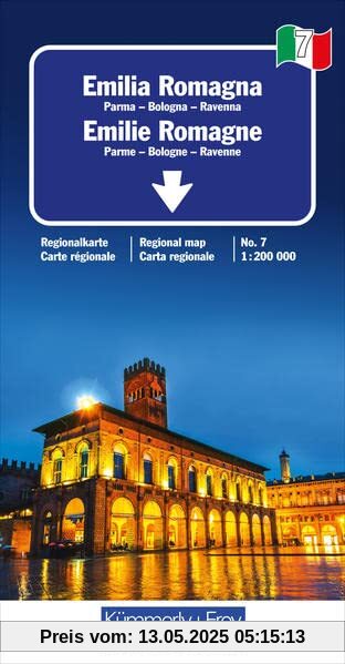 Emilia-Romagna Nr. 07 Regionalkarte Italien 1:200 000: Parma, Bologna und Ravenna (Kümmerly+Frey Regionalkarten)