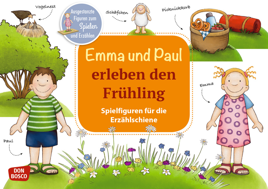 Emma und Paul erleben den Frühling. Erzählschienen-Figurenset von Don Bosco Medien