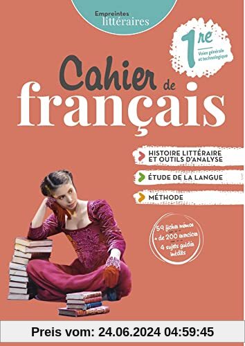 Empreintes littéraires Français 1re (2021) - Cahier consommable – Élève: Cahier de français