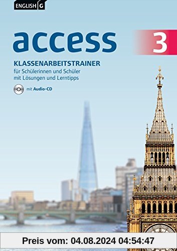 English G Access - Allgemeine Ausgabe: Band 3: 7. Schuljahr - Klassenarbeitstrainer mit Audio-CD, Lösungen und Lerntipps