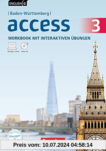 English G Access - Baden-Württemberg / Band 3: 7. Schuljahr - Workbook mit interaktiven Übungen auf scook.de: Mit Audio-CD