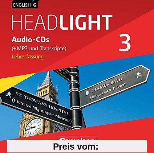 English G Headlight - Allgemeine Ausgabe / Band 3: 7. Schuljahr - Audio-CDs (Vollfassung): Audio-Dateien auch als MP3