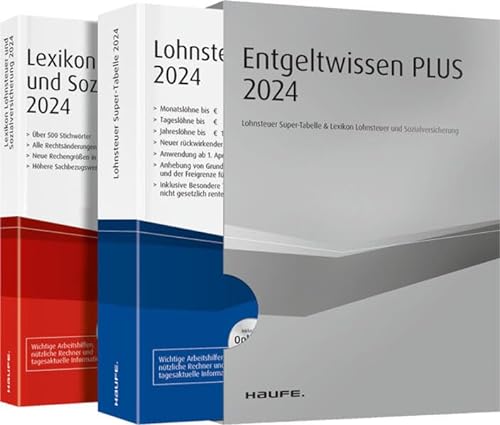 Entgeltwissen Plus 2024: Lohnsteuer Super-Tabelle für 2024 & Lexikon Lohnsteuer und Sozialversicherung (Haufe Steuertabellen) von Haufe