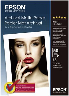 Epson Archival Matte Paper A 3, 50 Blatt, 189 g S 041344 von Epson