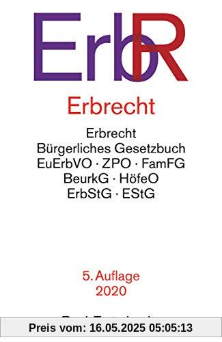Erbrecht ErbR: Bürgerliches Gesetzbuch, Europäische Erbrechtsverordnung, Zivilprozessordnung, Familienverfahrensgesetz, Beurkundungsgesetz, ... Gesellschaftsrecht (dtv Beck Texte)