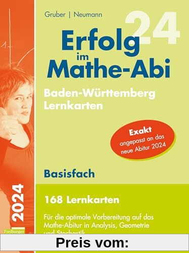 Erfolg im Mathe-Abi 2024, 168 Lernkarten Basisfach Allgemeinbildendes Gymnasium Baden-Württemberg