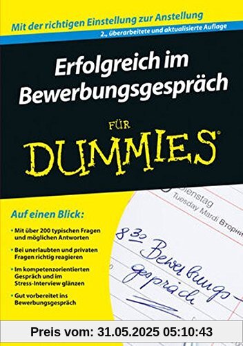 Erfolgreich im Bewerbungsgespräch für Dummies Erfolgreich im Bewerbungsgespräch für Dummies