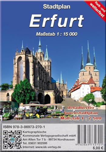 Erfurt: Stadtplan (Reiß- und wetterfest) von KKV